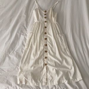 Urban Outfitters midi button up white dress